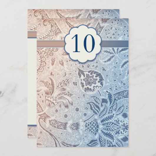10周年記念の美しい結婚式招待状 招待状 (正面/裏面)