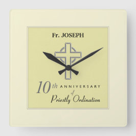 10周年記念エンボス スクエア壁時計