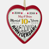 10周年記念ギフトハート型クリスマス セラミックオーナメント (右)
