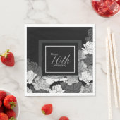 10周年記念シルバー、ブラック、ホワイト・ナプキン スタンダードランチョンナプキン (インサイチュ)