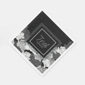 10周年記念シルバー、ブラック、ホワイト・ナプキン スタンダードランチョンナプキン (角)