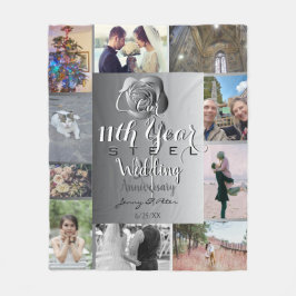 10周年記念スチール製バラ フリースブランケット