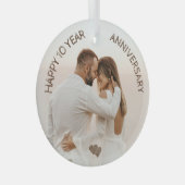 10周年記念ハートのカスタマイズ ガラスオーナメント (正面右)