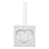 10周年記念ハートを撮影 キューブオーナメント (正面)