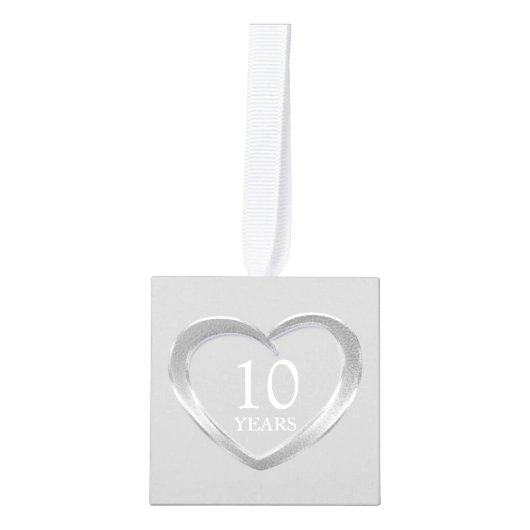 10周年記念ハートを撮影 キューブオーナメント (正面)