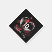 10周年記念ハートバブル赤いハート スタンダードカクテルナプキン (角)