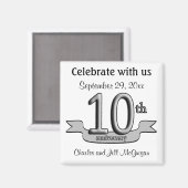 10周年記念パーティーの好意を保存 マグネット (正面/裏面)