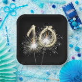 10周年記念パーティースパーカーズオンブラック ペーパープレート (パーティー)