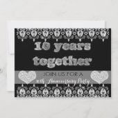 10周年記念パーティー10年ハート 招待状 (正面)