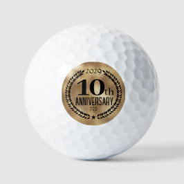 10周年記念ビジネスロゴ金ゴールド ゴルフボール