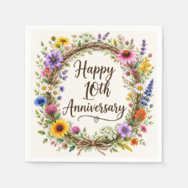 10周年記念ペーパーナプキン 結婚10周年 スタンダードカクテルナプキン