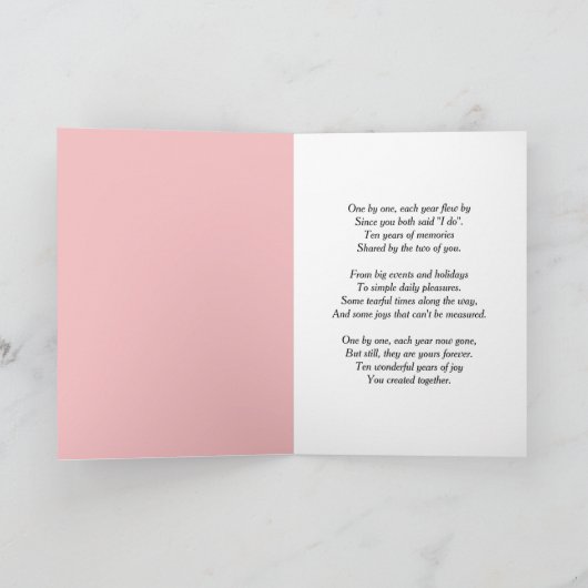 10周年記念ローズブーケをブラック カード (内部)