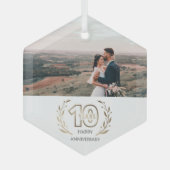 10周年記念写真ギフトカップルへ ガラスオーナメント (正面)