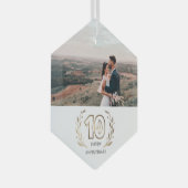 10周年記念写真ギフトカップルへ ガラスオーナメント (正面右)