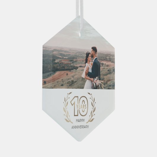 10周年記念写真ギフトカップルへ ガラスオーナメント (正面右)