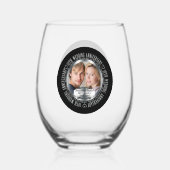 10周年記念写真結婚名日付 ステムなしワイングラス (正面)