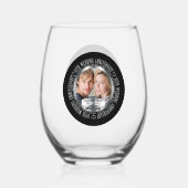 10周年記念写真結婚名日付 ステムなしワイングラス (裏面)