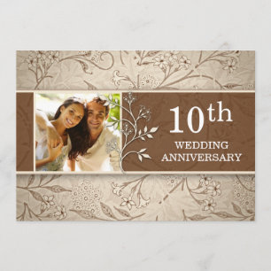 10周年記念写真結婚招待状 招待状