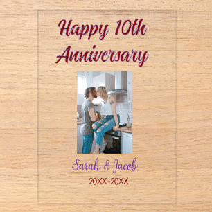10周年記念写真 結婚式 カップル 名前 日付 アクリル招待状