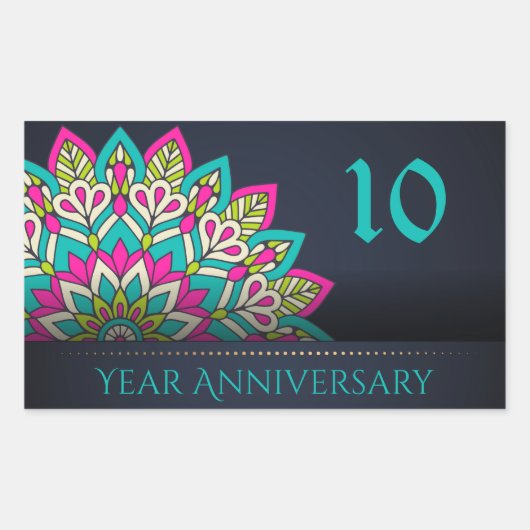 10周年記念封筒用シール 長方形シール (正面)