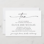 10周年記念日錫の結婚記念日 | ミニマリストフォト 招待状 (正面)