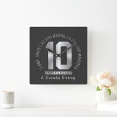 10周年記念日 - 強い意志と絆の証 スクエア壁時計 (ホーム)