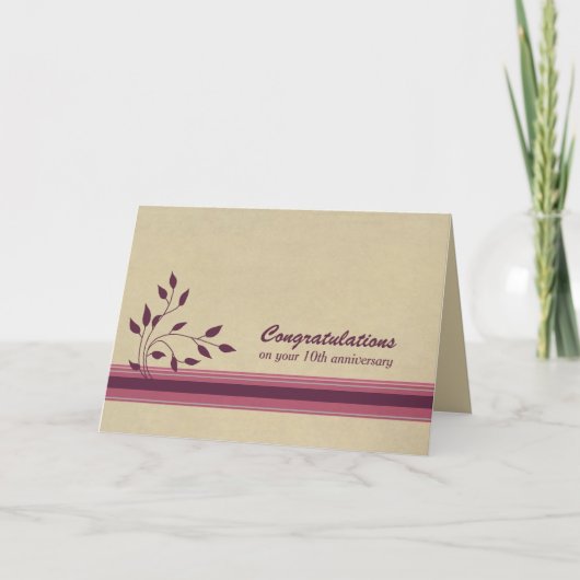 10周年記念社員おめでとう カード (正面)