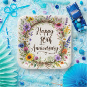 10周年記念紙皿 結婚10周年 ペーパープレート (パーティー)