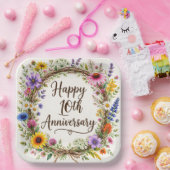 10周年記念紙皿 結婚10周年 ペーパープレート (パーティー)