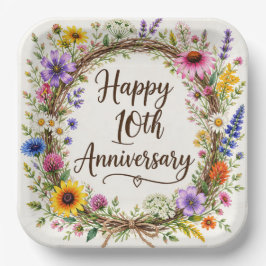 10周年記念紙皿 結婚10周年 ペーパープレート