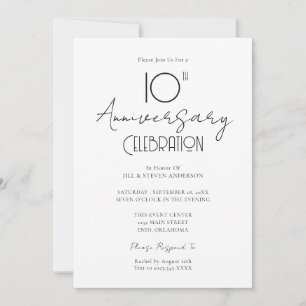 10周年記念結婚のスクリプエレガントト 招待状