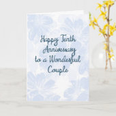 10周年記念結婚カード青い花 カード (黄色い花)