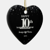 10周年記念結婚グリッターシルバーカスタム セラミックオーナメント (右)