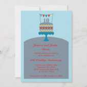 10周年記念結婚ケーキ招待状 招待状 (正面)