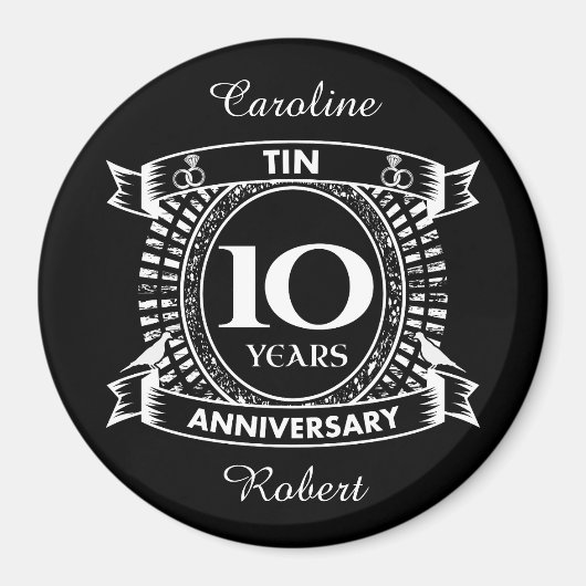 10周年記念結婚スズ マグネット (正面)