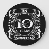 10周年記念結婚スズ ラージ壁時計 (正面)