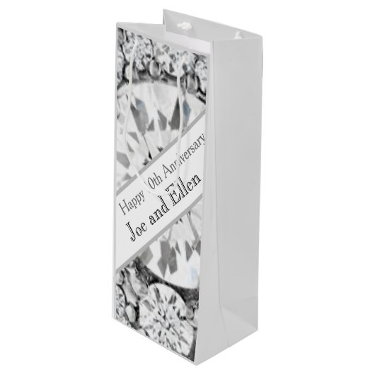 10周年記念結婚ダイヤモンド ワインギフトバッグ (正面アングル)