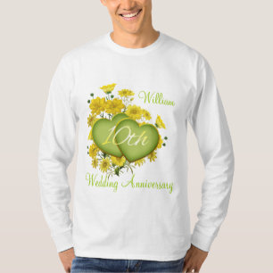 10周年記念結婚パーティー野花ハート Tシャツ