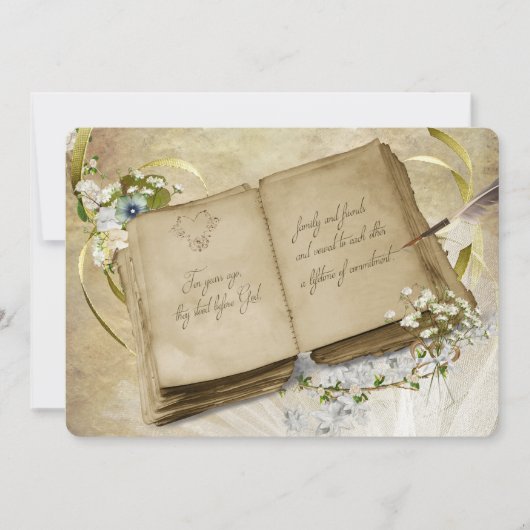 10周年記念結婚ヴィンテージの更新 招待状 (正面)