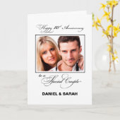 10周年記念結婚名前をカスタムすると写真 カード (黄色い花)