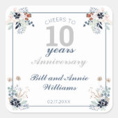 10周年記念結婚応援～10年パーティー スクエアシール (正面)