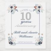 10周年記念結婚応援～10年パーティー ワインラベル (シングルラベル)