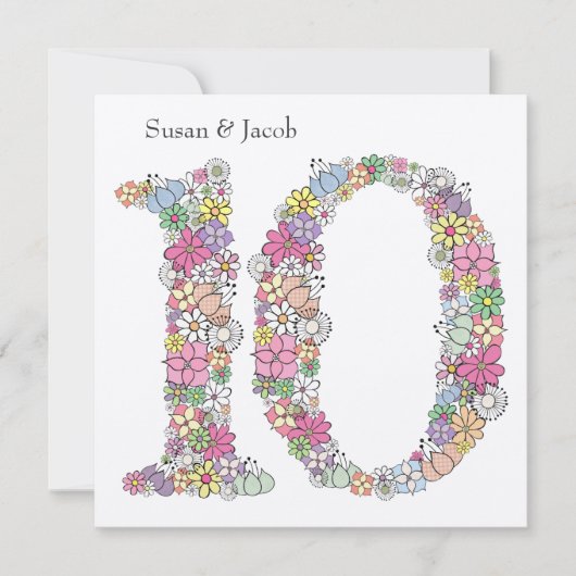 10周年記念結婚招待状 招待状 (正面)