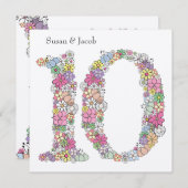 10周年記念結婚招待状 招待状 (正面/裏面)