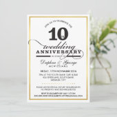 10周年記念結婚授業の金ゴールドブラック 招待状 (スタンド正面)