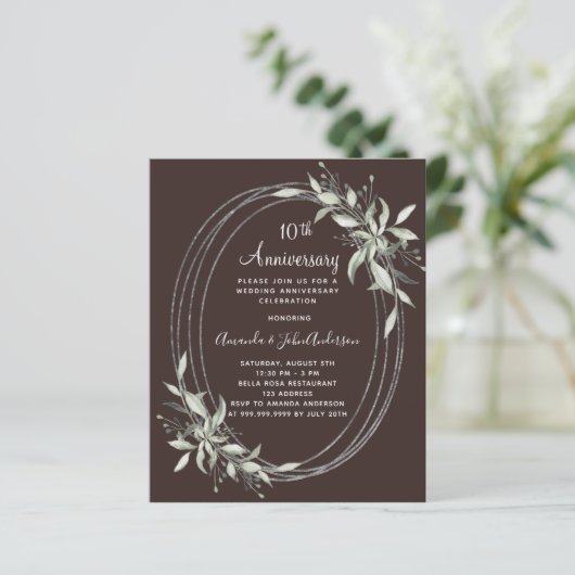 10周年記念結婚茶の緑の招待状 (スタンド正面)