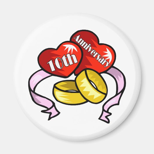 10周年記念結婚贈り マグネット (正面)