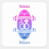 10周年記念結婚錫アルミニウム スクエアシール (正面)