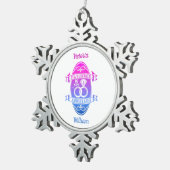 10周年記念結婚錫アルミニウム スノーフレークピューターオーナメント (右)