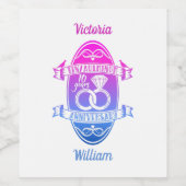 10周年記念結婚錫アルミニウム ワインラベル (シングルラベル)